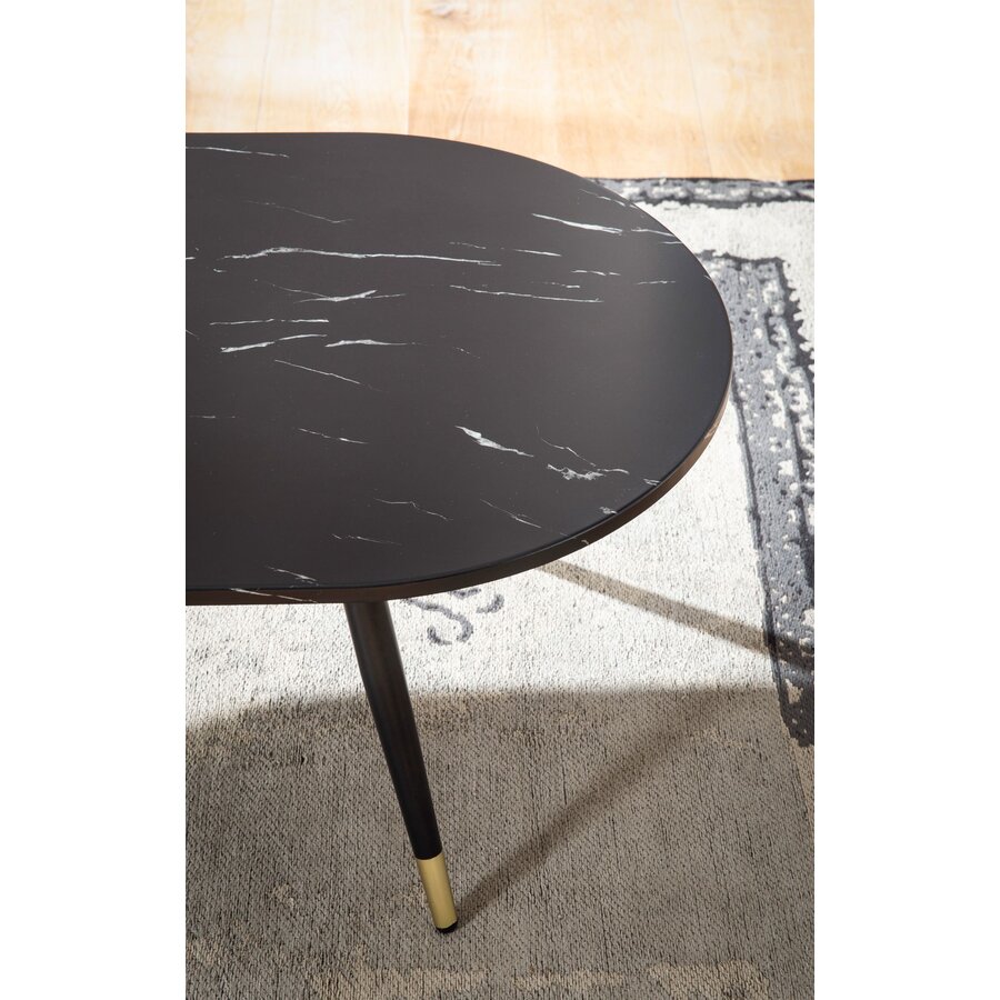 Vetra Ovale Salontafel Zwart Marmerlook