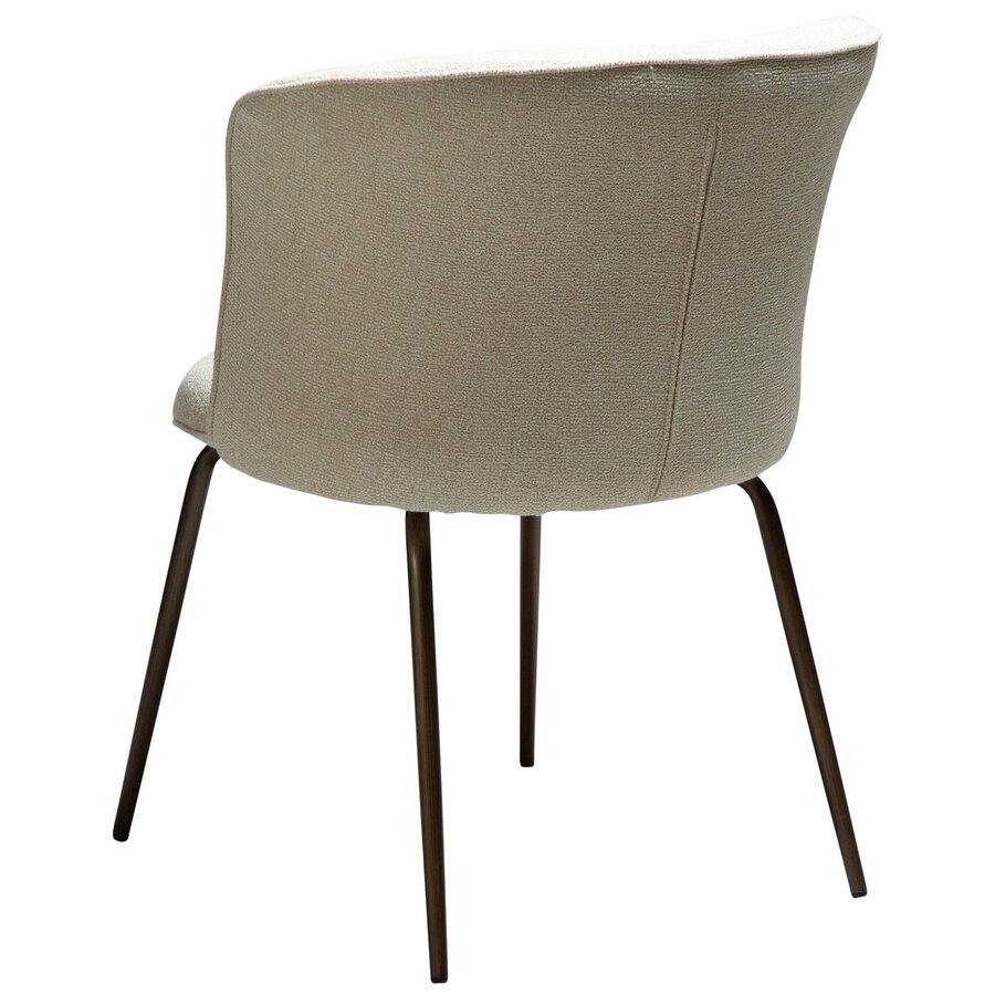 Bliss Amandel Bouclé Eetkamerstoel