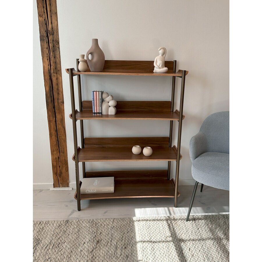 Friyay Walnoot Boekenkast met 4-Planken