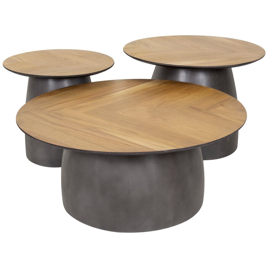 Infinite Ronde Salontafel Set van Teakhout