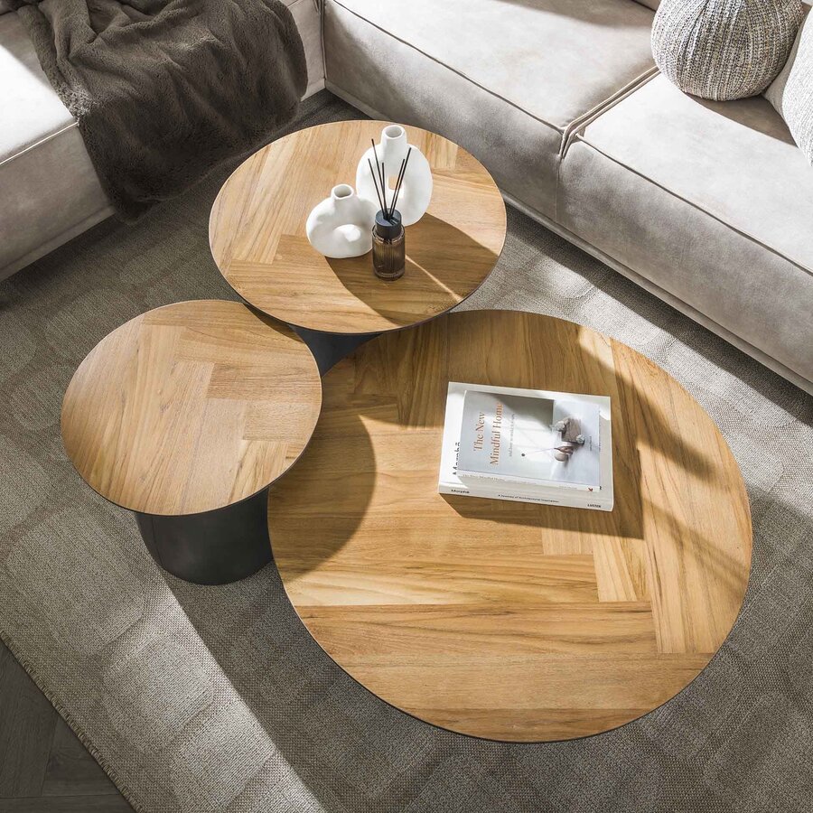 Infinite Ronde Salontafel Set van Teakhout