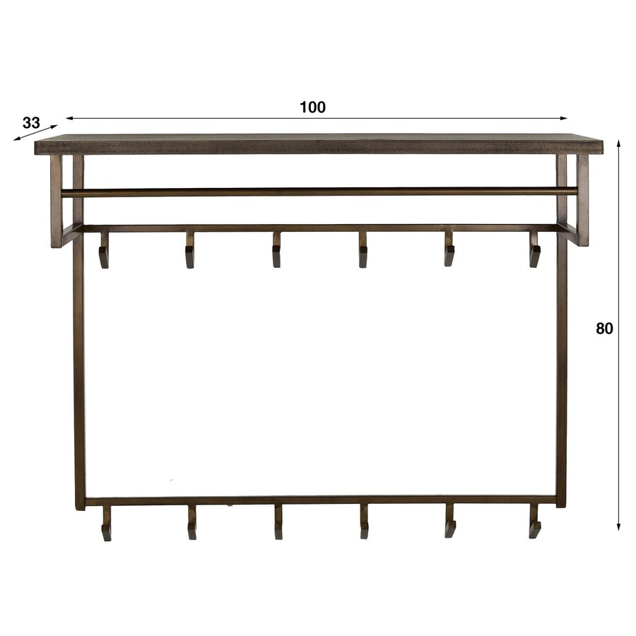 Ferro Brons Kapstok Hoog 12 Haken Ferro Brons Kapstok Hoog 12 Haken