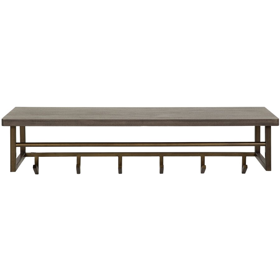 Ferro Brons Kapstok 6 Haken en Hoedenplank Ferro Brons Kapstok 6 Haken en Hoedenplank