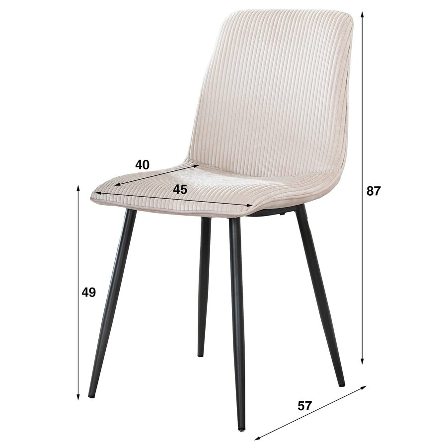 Rib Zand Eetkamerstoel Rib Zand Eetkamerstoel