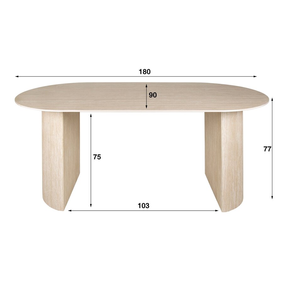 Arch Travertin Eettafel 180 cm Arch Travertin Eettafel 180 cm