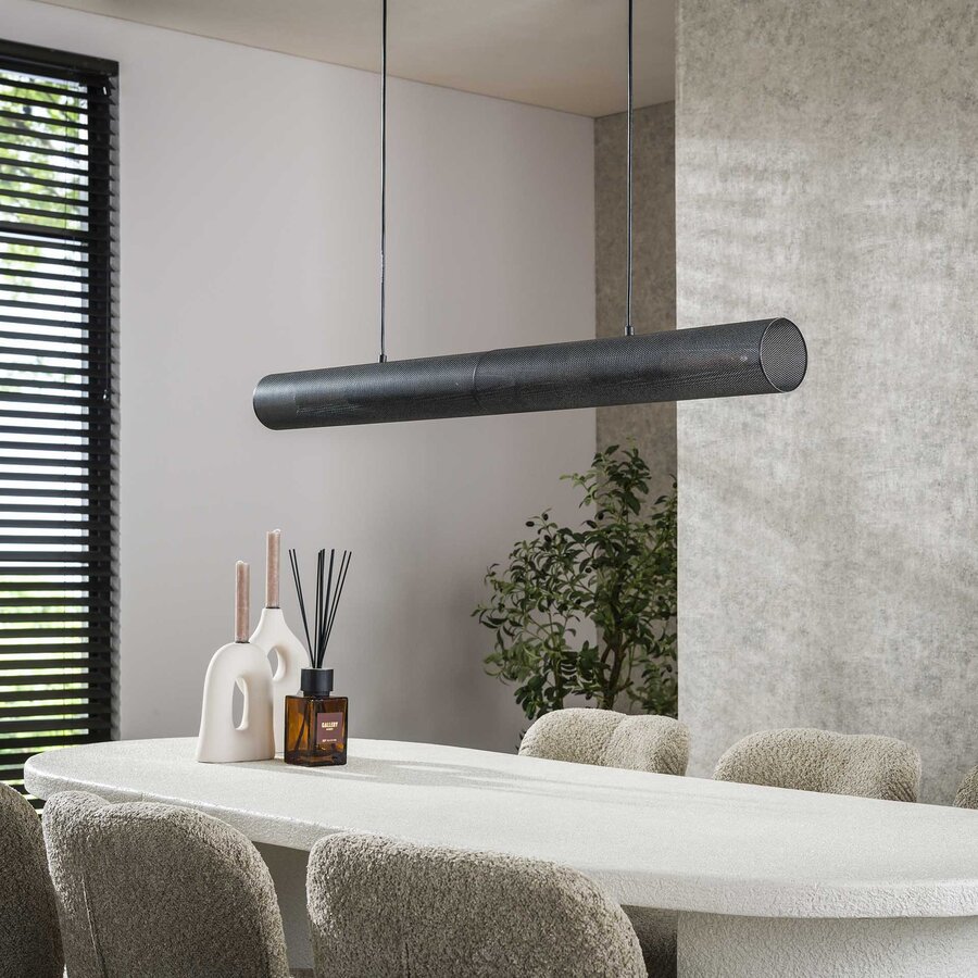 Tube Mesh Hanglamp Artic Zwart 120 cm Tube Mesh Hanglamp Artic Zwart 120 cm