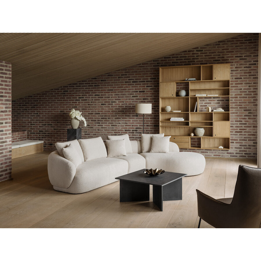 Torino Creme 2,5-Zits + Hoek + Chaise Lounge Rechts Torino Creme 2,5-Zits + Hoek + Chaise Lounge Rechts