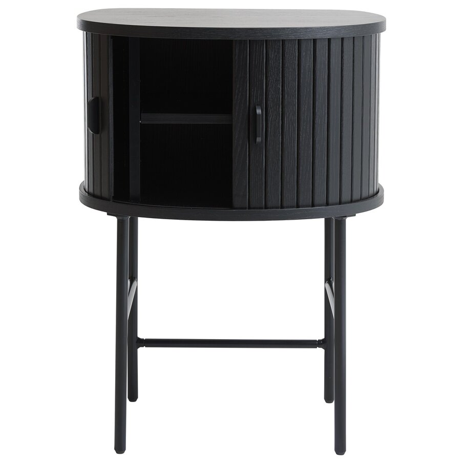 Nola Nachtkastje Zwart Eiken