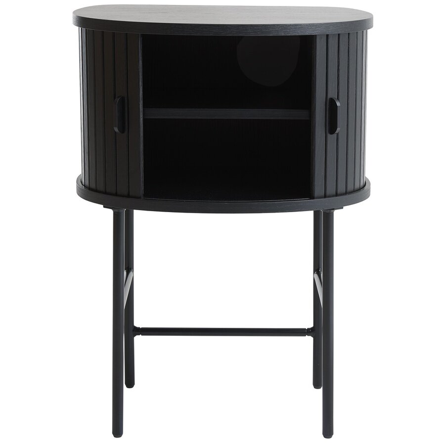 Nola Nachtkastje Zwart Eiken