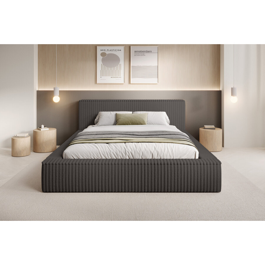 Melody 180 x 200 cm Gestoffeerd Bed Donkergrijs Melody 180 x 200 cm Gestoffeerd Bed Donkergrijs