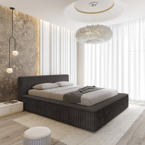 Trae Mobler Melody 180 x 200 cm Gestoffeerd Bed Donkergrijs
