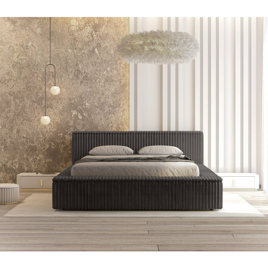 Melody 180 x 200 cm Gestoffeerd Bed Donkergrijs Melody 180 x 200 cm Gestoffeerd Bed Donkergrijs