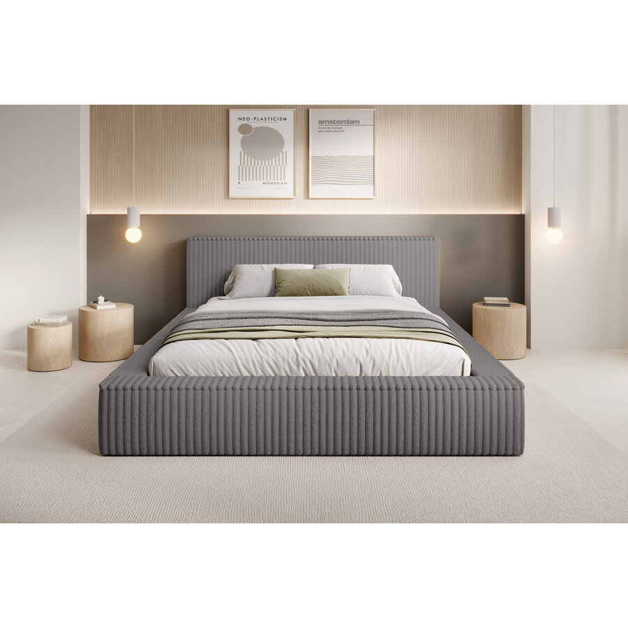 Melody 160 x 200 cm Gestoffeerd Bed Grijs Melody 160 x 200 cm Gestoffeerd Bed Grijs