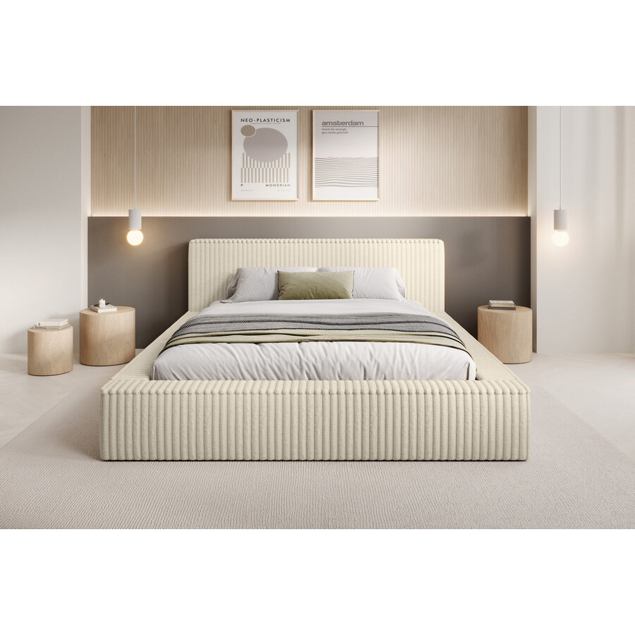 Melody 140 x 200 cm Gestoffeerd Bed Creme Melody 140 x 200 cm Gestoffeerd Bed Creme