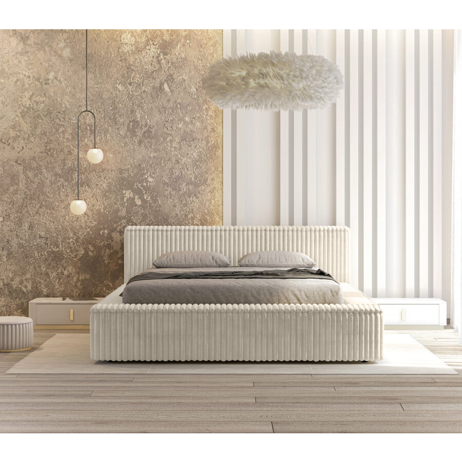 Melody 140 x 200 cm Gestoffeerd Bed Creme Melody 140 x 200 cm Gestoffeerd Bed Creme