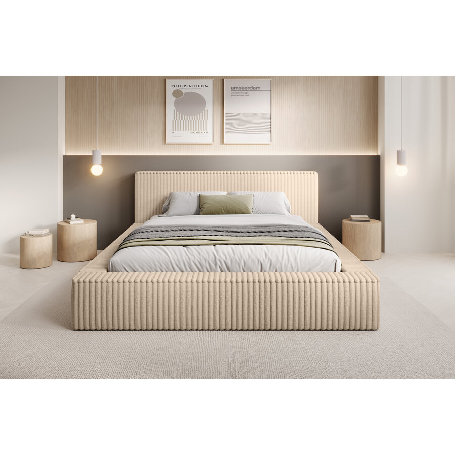 Melody 180 x 200 cm Gestoffeerd Bed Beige Melody 180 x 200 cm Gestoffeerd Bed Beige