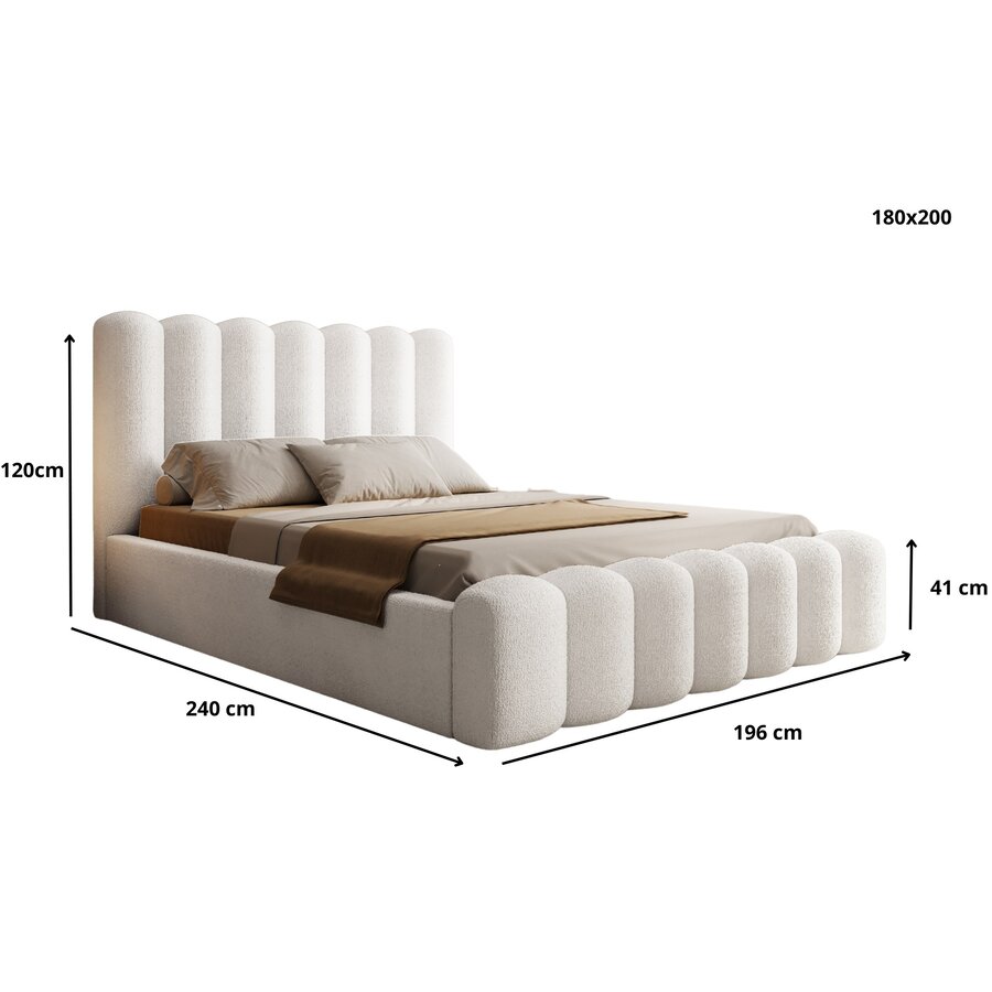 Amore 180 x 200 cm Gestoffeerd Bed Beige Amore 180 x 200 cm Gestoffeerd Bed Beige