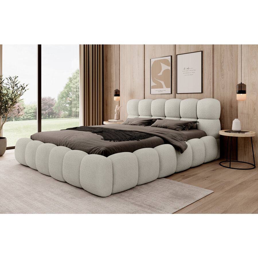 Boston 140 x 200 cm Gestoffeerd Bed Beige Boston 140 x 200 cm Gestoffeerd Bed Beige