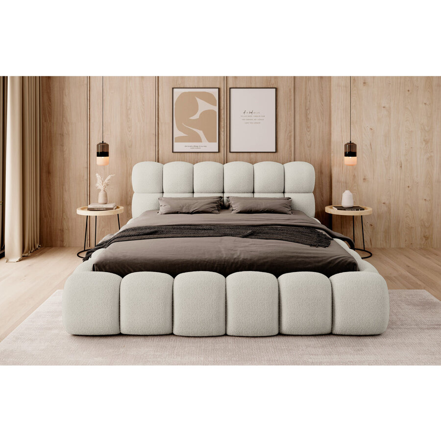 Boston 140 x 200 cm Gestoffeerd Bed Beige Boston 140 x 200 cm Gestoffeerd Bed Beige