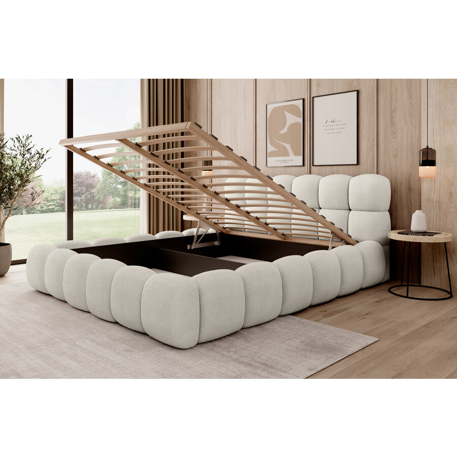 Boston 180 x 200 cm Gestoffeerd Bed Beige Boston 180 x 200 cm Gestoffeerd Bed Beige