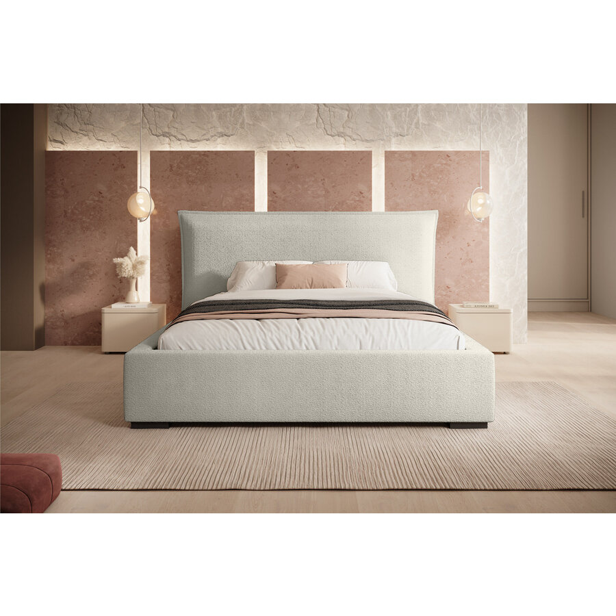 Nevada 160 x 200 cm Bed Beige Bouclé Nevada 160 x 200 cm Bed Beige Bouclé