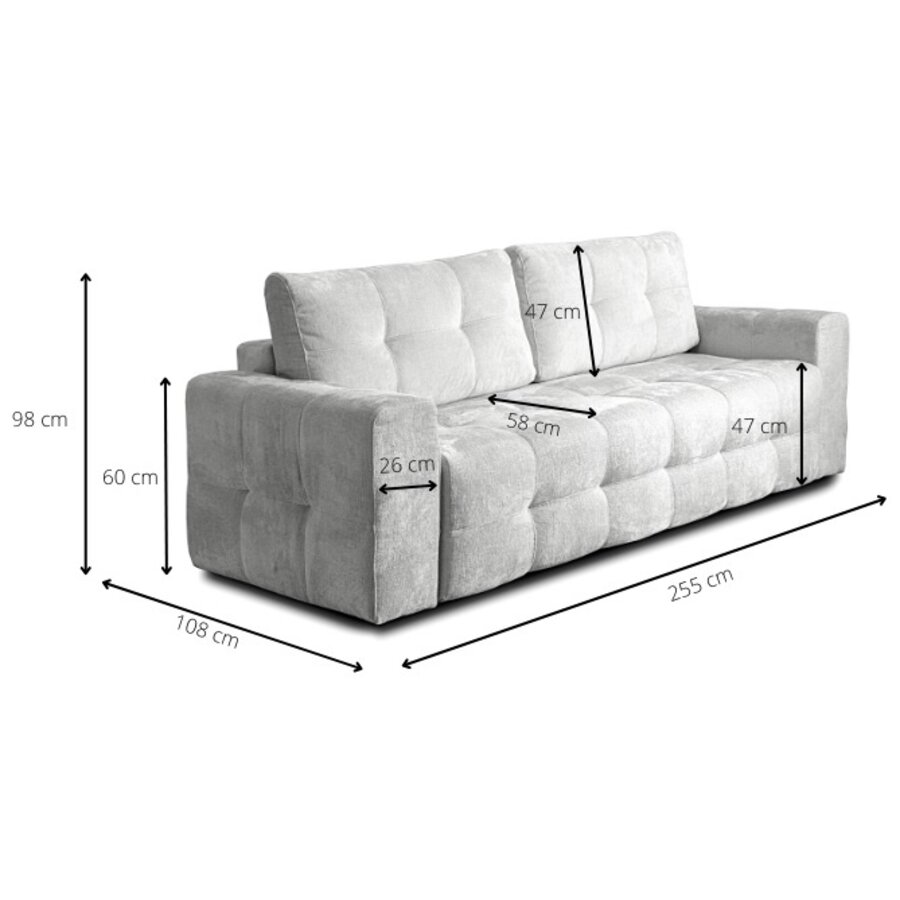 Lussi 3-Zits Slaapbank Beige Bouclé Lussi 3-Zits Slaapbank Beige Bouclé