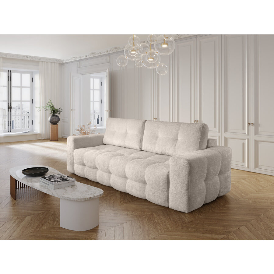 Lussi 3-Zits Slaapbank Creme Lussi 3-Zits Slaapbank Creme