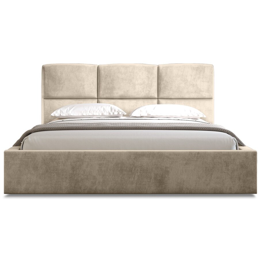 Porto 140 x 200 cm Gestoffeerd Bed Zand Porto 140 x 200 cm Gestoffeerd Bed Zand