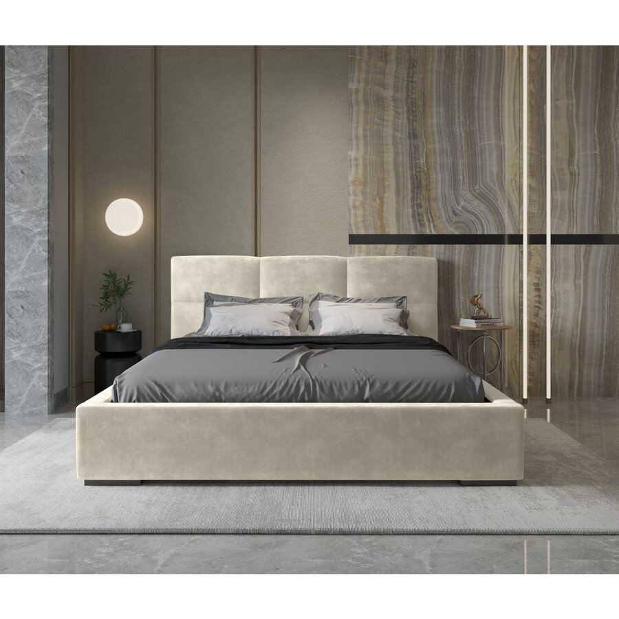 Porto 160 x 200 cm Gestoffeerd Bed Zand Porto 160 x 200 cm Gestoffeerd Bed Zand