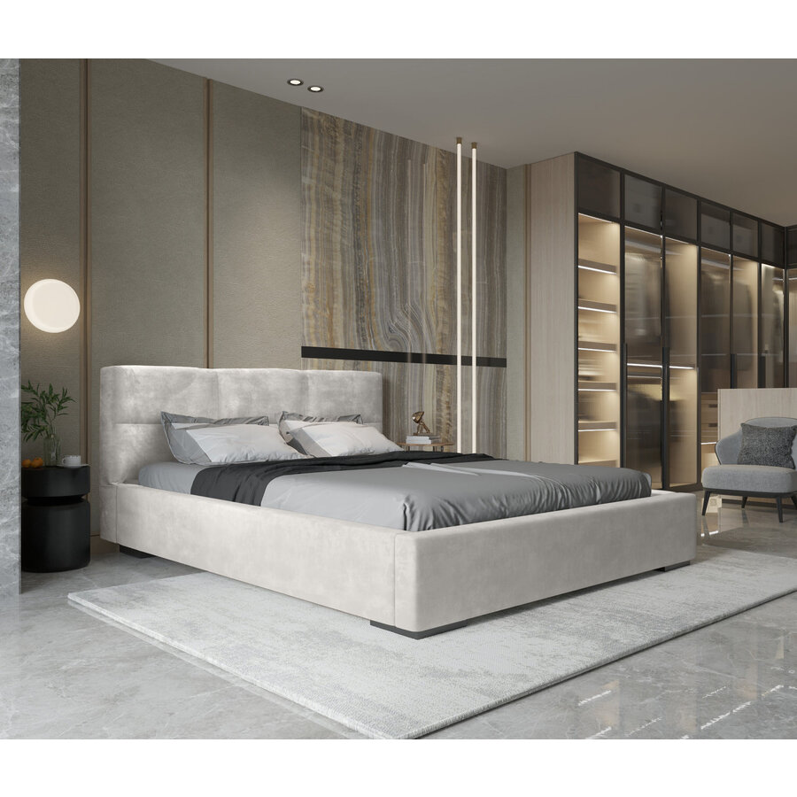 Porto 140 x 200 cm Gestoffeerd Bed Pearl Porto 140 x 200 cm Gestoffeerd Bed Pearl