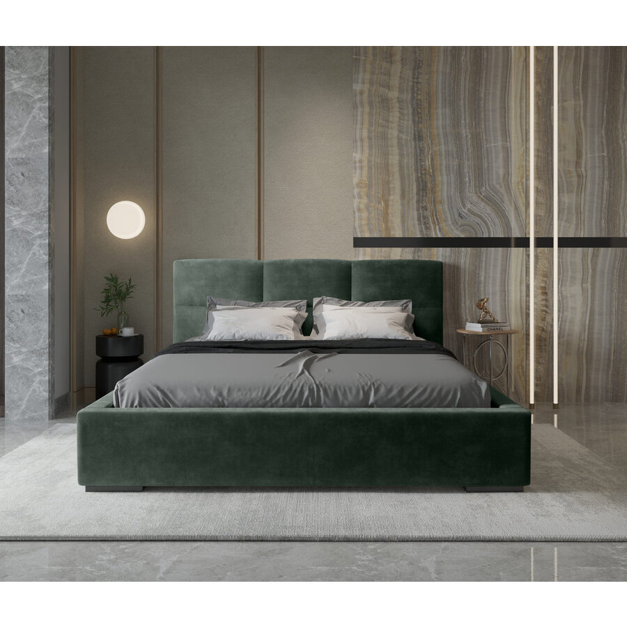 Porto 140 x 200 cm Gestoffeerd Bed Bosgroen Porto 140 x 200 cm Gestoffeerd Bed Bosgroen