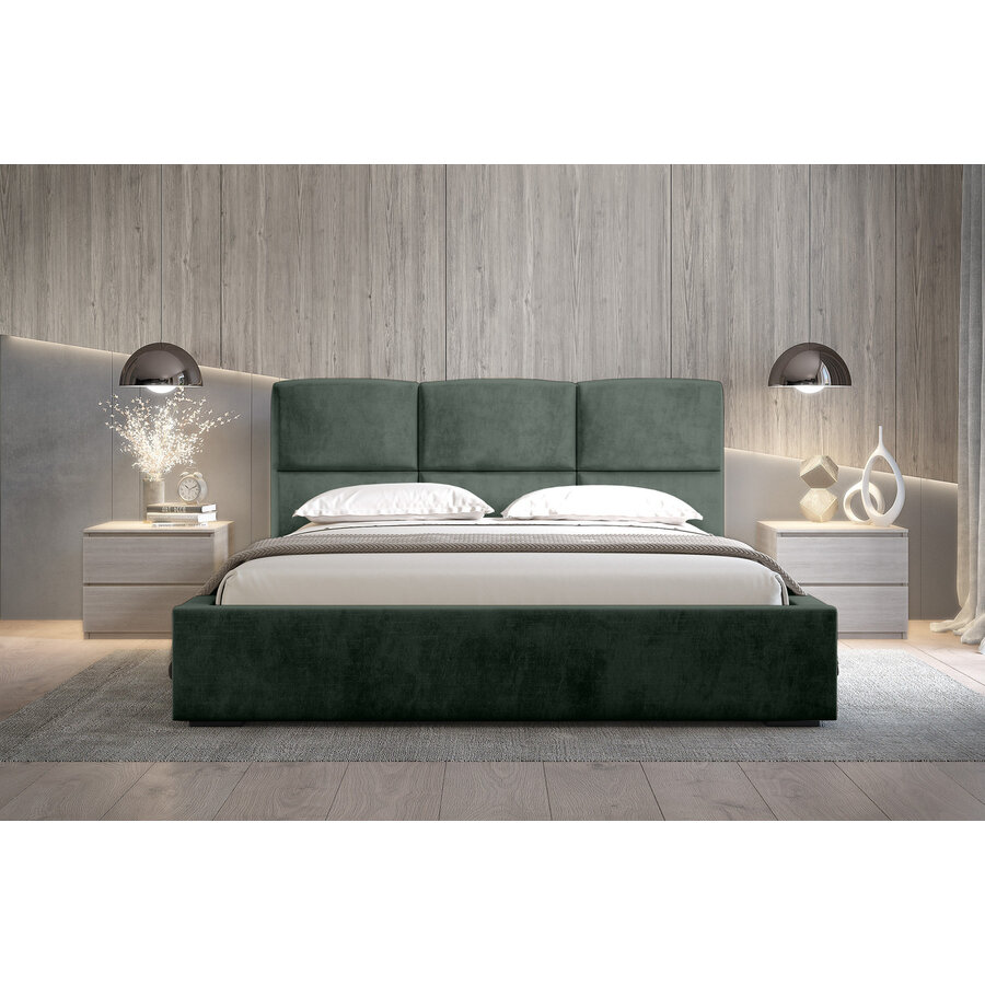 Porto 140 x 200 cm Gestoffeerd Bed Bosgroen Porto 140 x 200 cm Gestoffeerd Bed Bosgroen