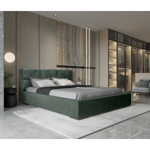 Trae Mobler Porto 140 x 200 cm Gestoffeerd Bed Bosgroen