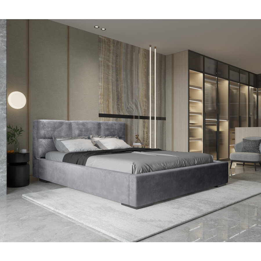 Porto 140 x 200 cm Gestoffeerd Bed Asgrijs Porto 140 x 200 cm Gestoffeerd Bed Asgrijs