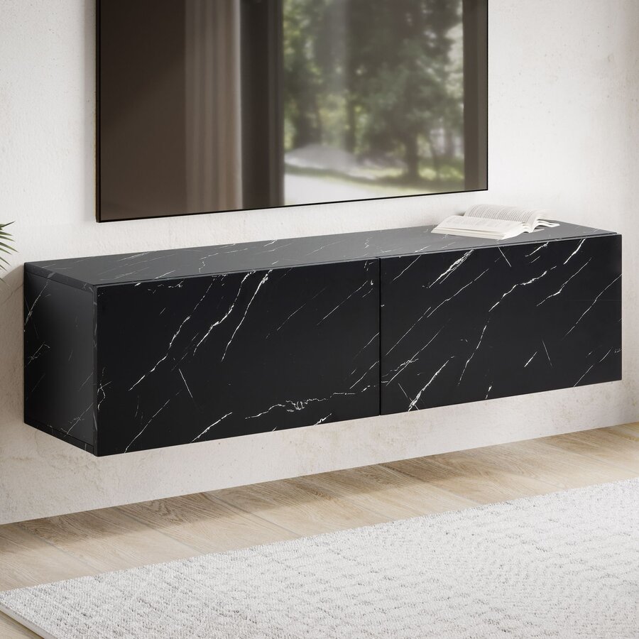 Novia Zwart 120 cm TV Wandmeubel Marmerlook Novia Zwart 120 cm TV Wandmeubel Marmerlook