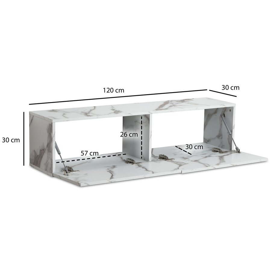 Novia Wit 120 cm TV Wandmeubel Marmerlook