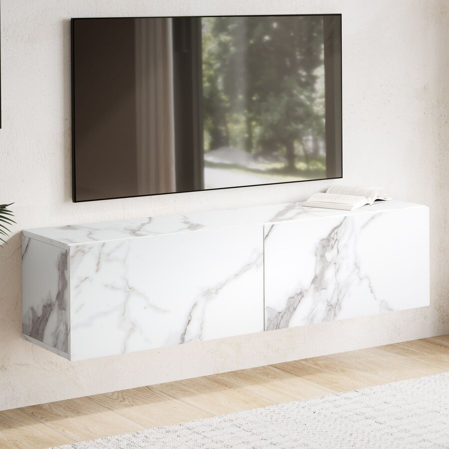 Novia Wit 120 cm TV Wandmeubel Marmerlook