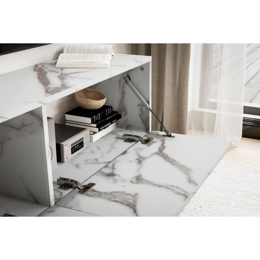 Novia Wit 120 cm TV Wandmeubel Marmerlook