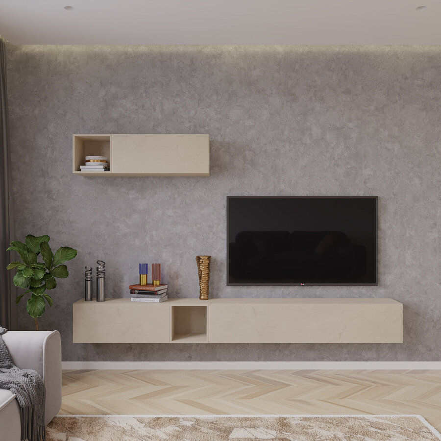 Palermo 235 cm Argilla TV Wandmeubel Palermo 235 cm Argilla TV Wandmeubel