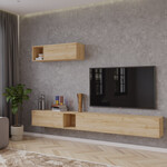 Nova Design Palermo 235 cm Kadiz Eiken TV Wandmeubel Nova Design Palermo 235 cm Kadiz Eiken TV Wandmeubel