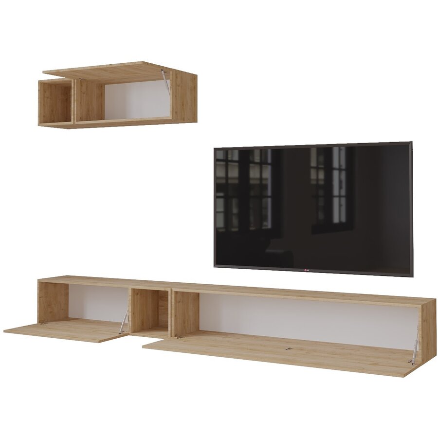 Palermo 235 cm Kadiz Eiken TV Wandmeubel Palermo 235 cm Kadiz Eiken TV Wandmeubel