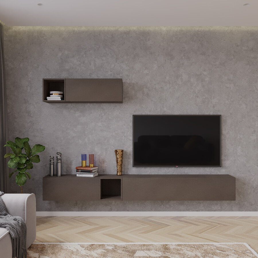 Palermo 235 cm Lava TV Wandmeubel Palermo 235 cm Lava TV Wandmeubel