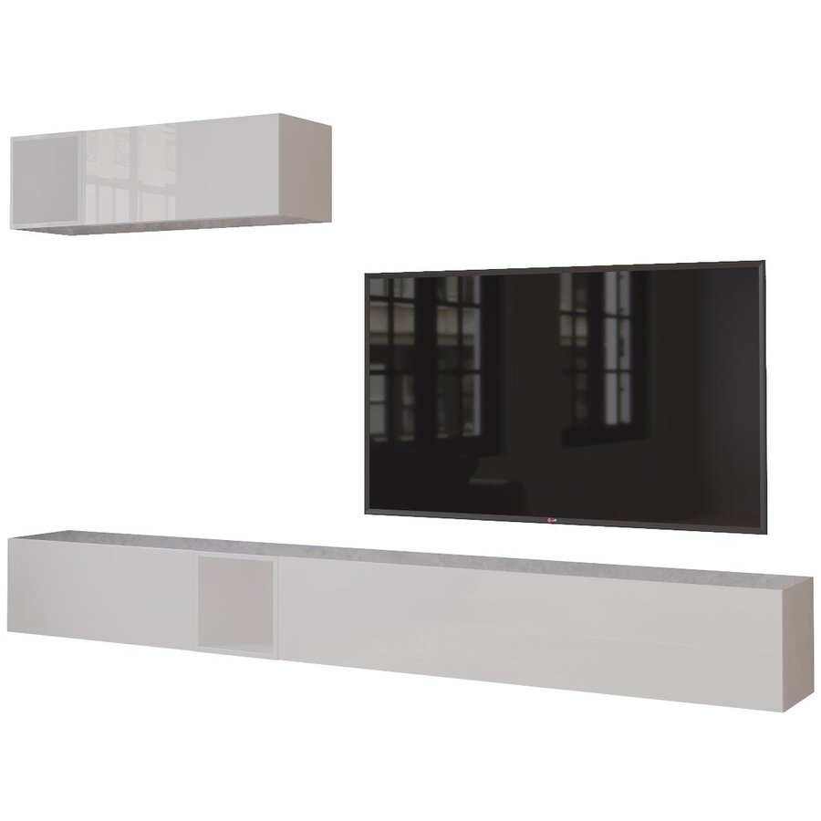 Palermo 235 cm Hoogglans Wit TV Wandmeubel Palermo 235 cm Hoogglans Wit TV Wandmeubel