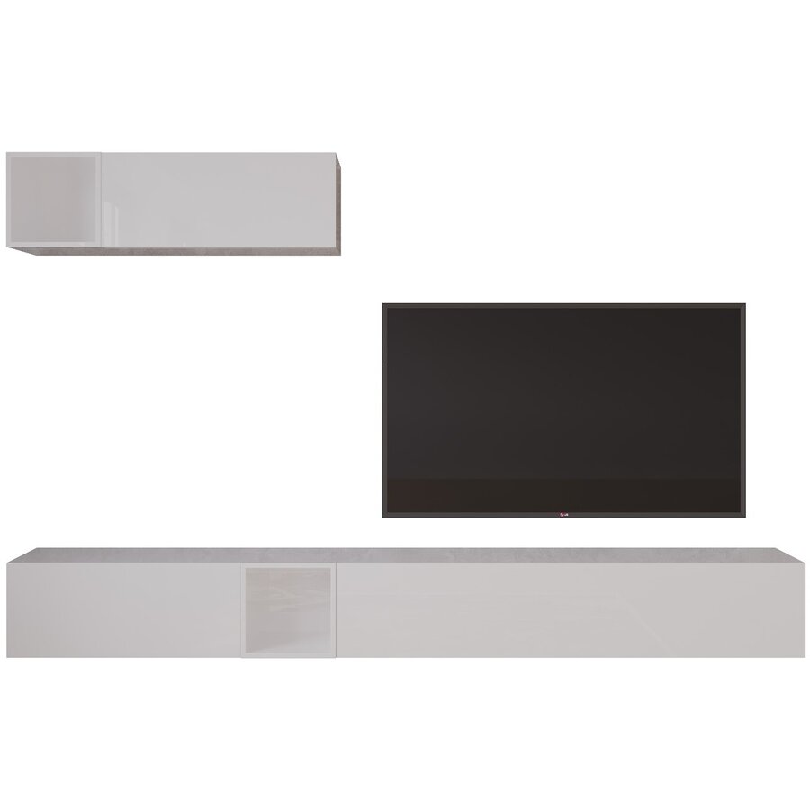 Palermo 235 cm Hoogglans Wit TV Wandmeubel Palermo 235 cm Hoogglans Wit TV Wandmeubel