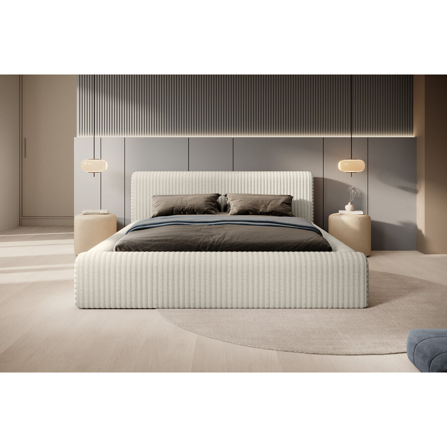 Hana 180 x 200 cm Gestoffeerd Bed Creme Hana 180 x 200 cm Gestoffeerd Bed Creme