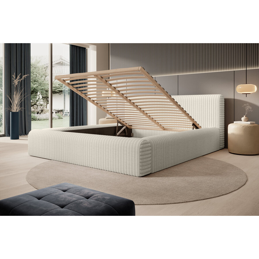 Hana 180 x 200 cm Gestoffeerd Bed Creme Hana 180 x 200 cm Gestoffeerd Bed Creme