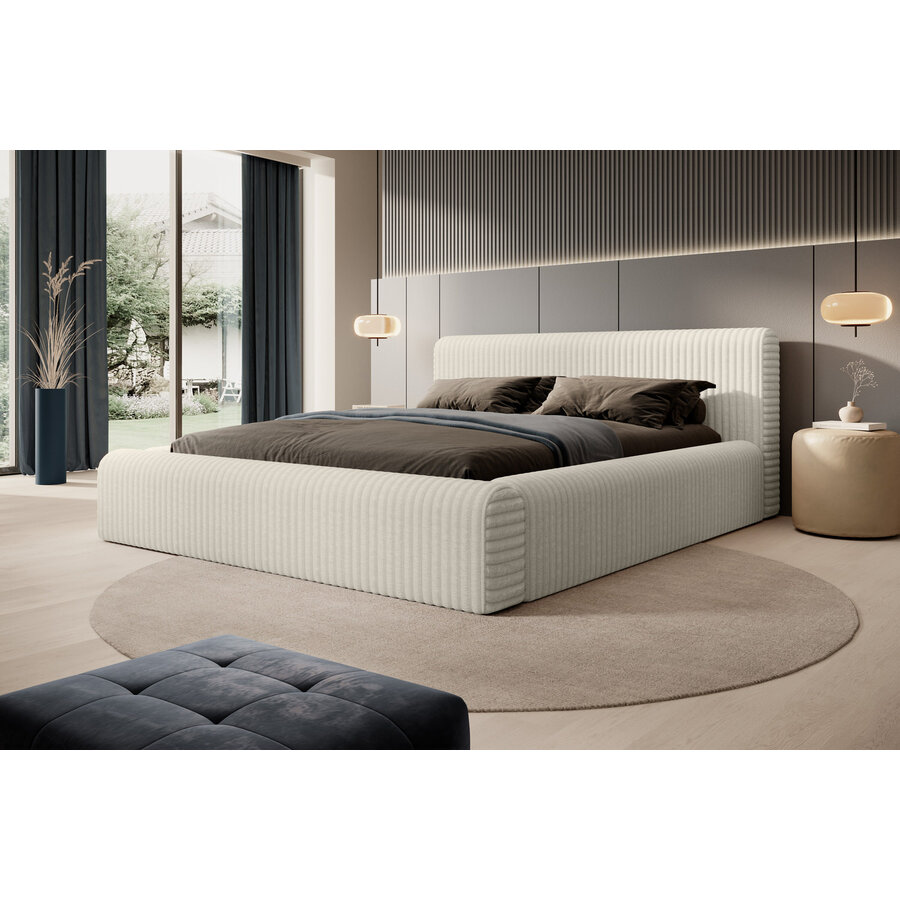 Hana 140 x 200 cm Gestoffeerd Bed Creme