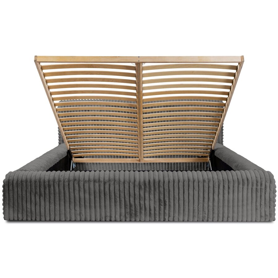 Hana 140 x 200 cm Gestoffeerd Bed Grijs Hana 140 x 200 cm Gestoffeerd Bed Grijs