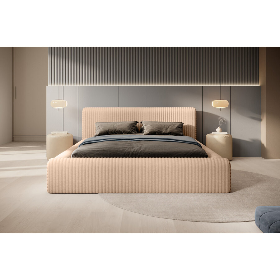 Hana 180 x 200 cm Gestoffeerd Bed Beige Hana 180 x 200 cm Gestoffeerd Bed Beige