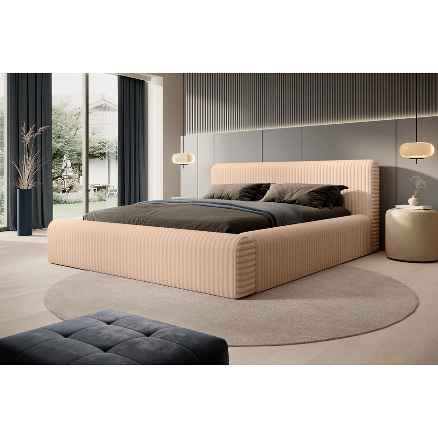 Hana 140 x 200 cm Gestoffeerd Bed Beige